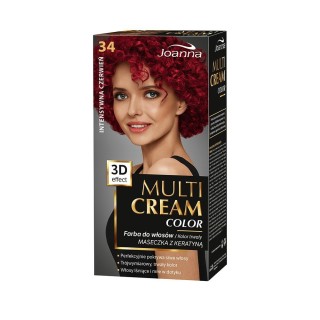 Joanna Multi Cream Color Farba do włosów /34/ Intensywna czerwień