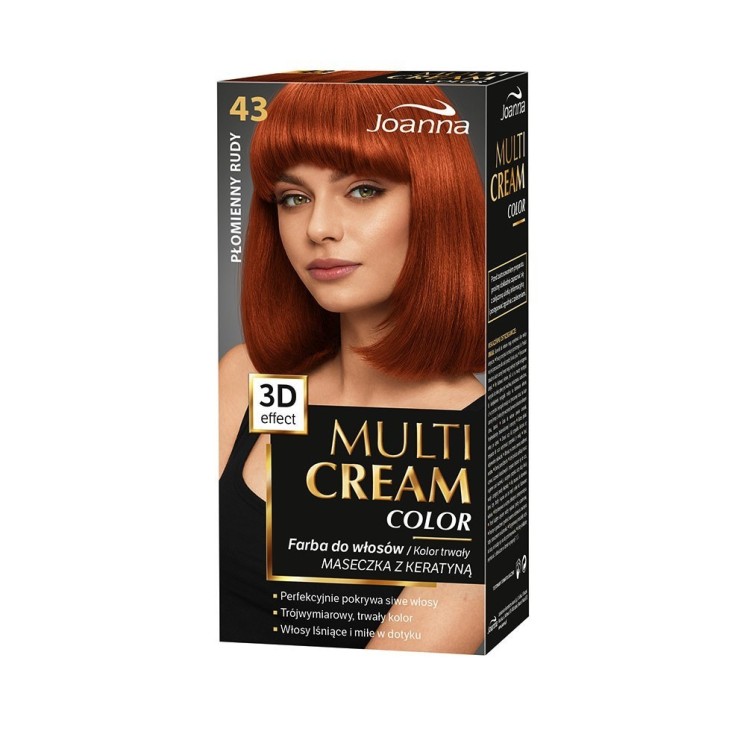 Joanna Multi Cream Color Farba do włosów /43/ Płomienny rudy