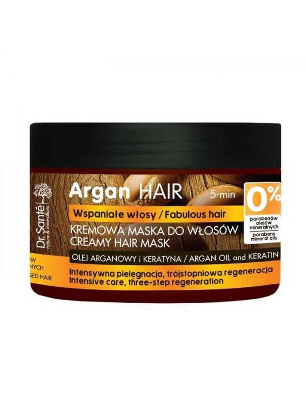 Dr. Santé Argan Hair Maska do włosów kremowa, regenerująca z olejem arganowym i keratyną 300 ml