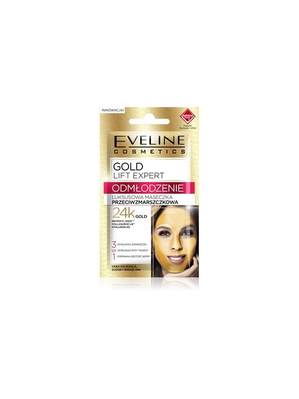 Eveline Gold Lift Expert luksusowa Maseczka do twarzy z 24K złotem 7 ml