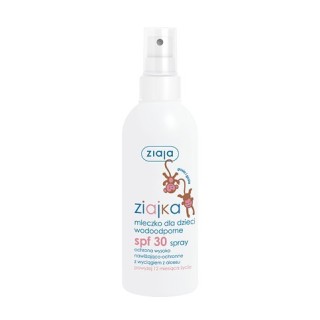 Ziajka mleczko dla dzieci wodoodporne ochrona wysoka SPF 30 spray 170 ml