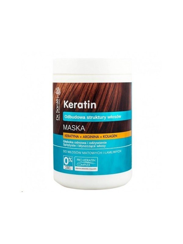 Dr. Santé Keratin Hair Maska do włosów z keratyną, argininą i kolagenem do włosów matowych i łamliwych 1000 ml