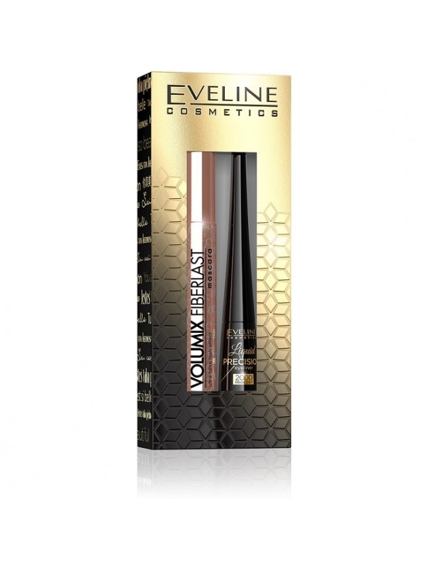 Eveline Make Up Gift Set (Tusz Fiberlast+Eyeliner Liquid Precision Czarny )-0349