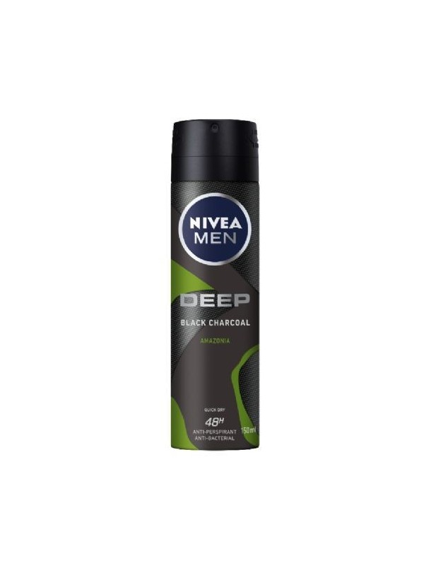 Nivea Men Antyperspirant Deep Black Charcoal Amazonia 150 ml