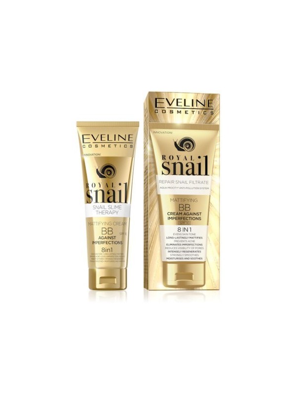 Eveline Royal Snail Matujący Krem BB przeciw niedoskonałościom 8w1 SPF10 50 ml