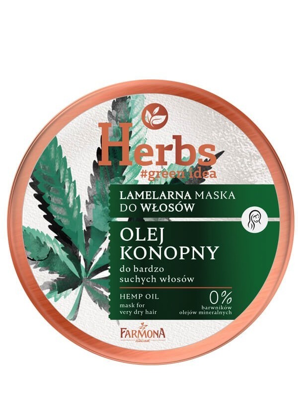 Farmona Herbs Lamelarna Maska do włosów Olej Konopny do bardzo suchych włosów 250 ml