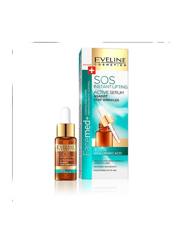 Eveline FaceMed 100% kwas hialuronowy sos serum na głębokie zmarszczki 18 ml