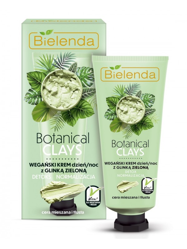 Bielenda Botanical Clays wegański Krem do twarzy z glinka zieloną 50 ml