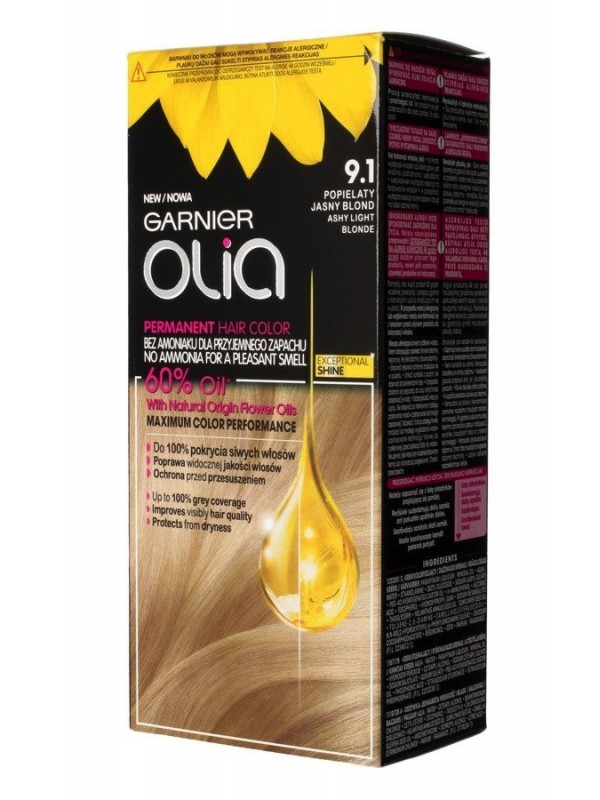 Garnier Olia Farba do włosów /9.1/ Popielaty bardzo jasny blond