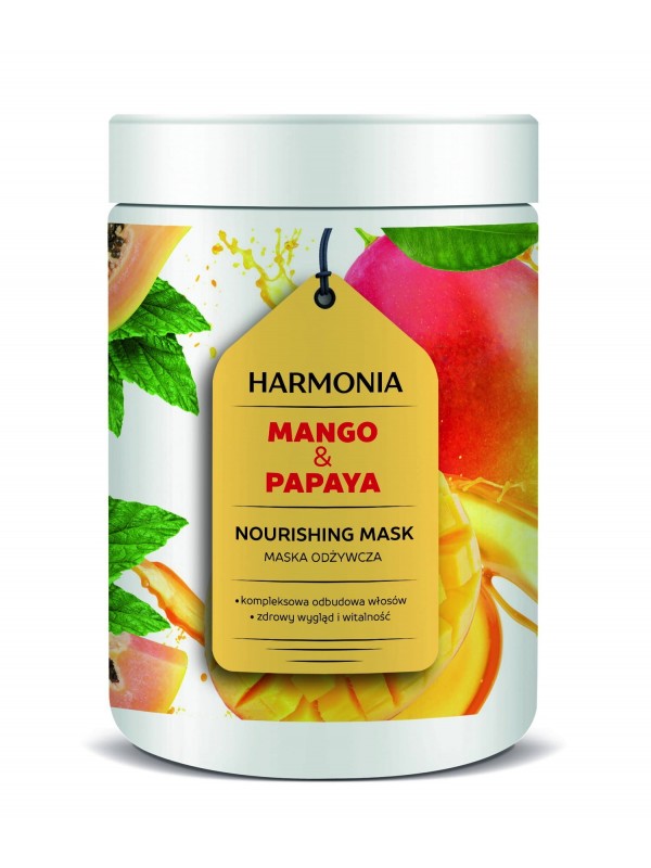 Harmonia Maska do włosów Odżywcza Mango i Papaja 1000 ml