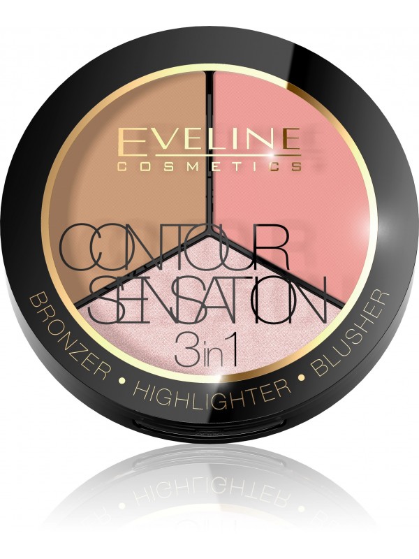 Eveline Contour Sensation 3w1 Paleta modelująca kontur twarzy /01/ Pink Beige 13,5 g