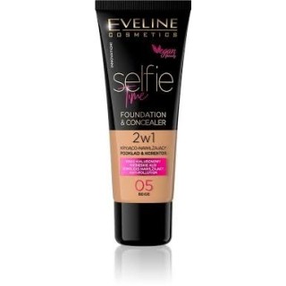 Eveline Selfie Time Podkład 2w1 kryjąco-nawilżający /05/ Beige 30 ml