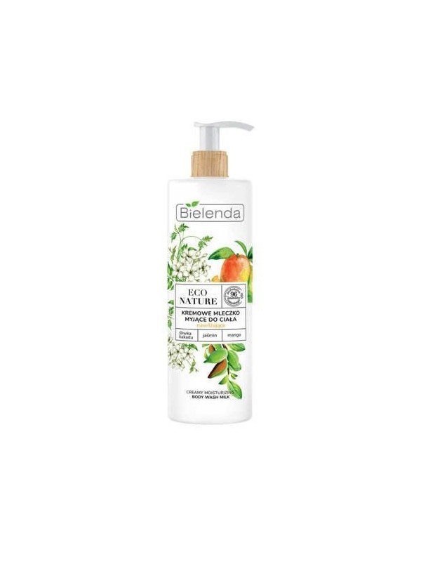 Bielenda ECO NATURE Kremowe mleczko myjące nawilżające Śliwka Kakadu + Jaśmin + Mango 400 ml