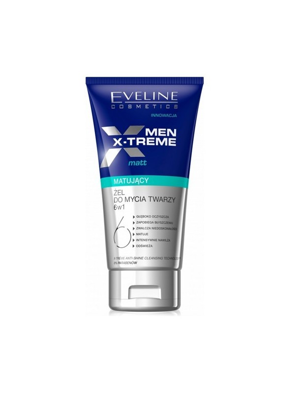 Eveline Men X-Treme 6w1 Matt Żel do mycia twarzy matujący 150 ml