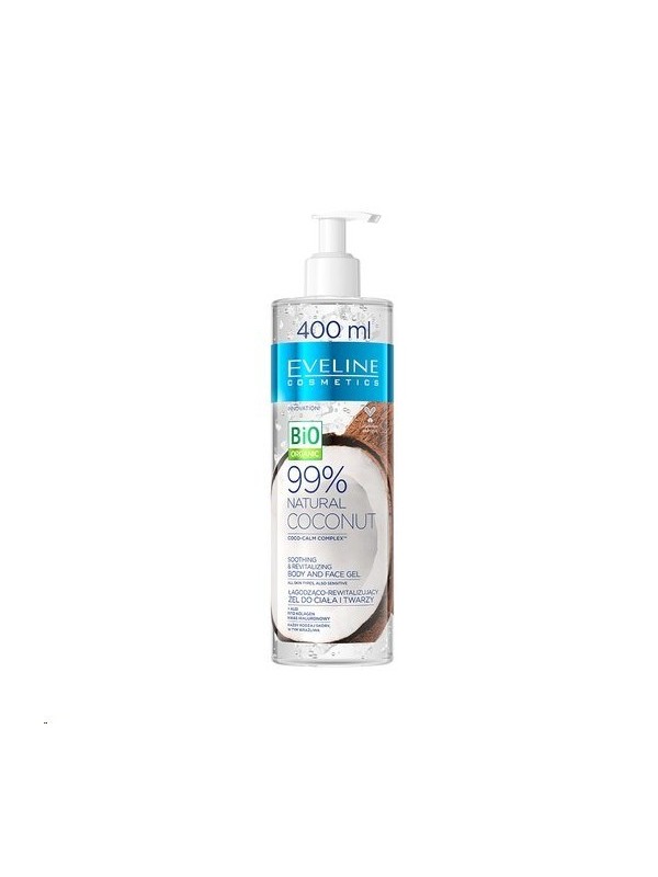 Eveline 99% Natural Coconut Żel do ciała i twarzy łagodząco-rewitalizujący 400 ml (08-11-2024)