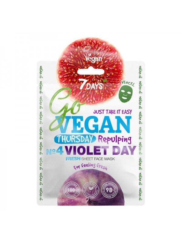 7 days Go Vegan Maseczka do twarzy w płachcie Czwartek 25 g