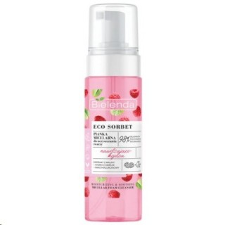 Bielenda ECO SORBET Pianka micelarna do oczyszczania twarzy nawilżająco-kojąca Malina 150 ml