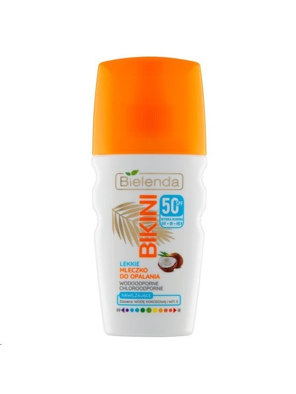 Bielenda Bikini Lekkie kokosowe Mleczko do opalania w sprayu SPF50 150 ml