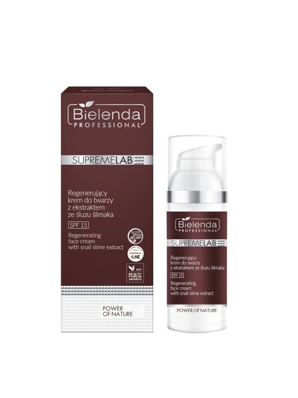 Bielenda Professional SUPREMELAB Power of Nature Krem do twarzy z ekstraktem śluzu ślimaka regenerujący SPF15 50 ml