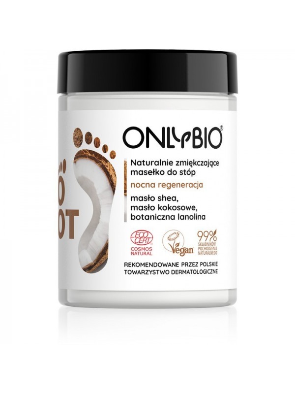 ONLYBIO Foot Masełko do stóp naturalnie zmiękczające nocna regeneracja Masło Shea, Masło kokosowe, Botaniczna lanolina 9