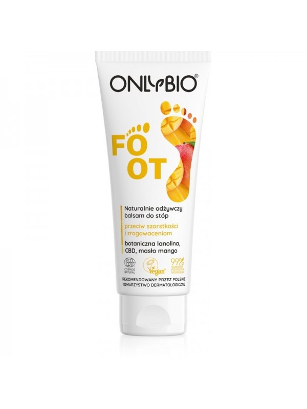 ONLYBIO Foot Balsam do stóp naturalnie odżywczy przeciw szkorstkości i zrogowaceniom Botaniczna lanolina, CBD, Masło man