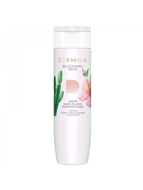 Dermika BLOOMING SKIN Serum do twarzy nawilżająco-rozświetlające Hibiskus, Olejek z nasion kaktusa, Niacynamid 200 ml