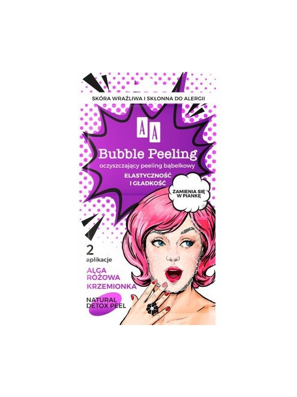 AA BUBBLE PEELING oczyszczający Peeling bąbelkowy Elastyczność i gładkość Alga różowa + Krzemionka 8 ml