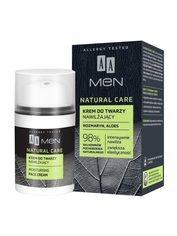 AA Men Natural Care Krem do twarzy nawilżający 50 ml