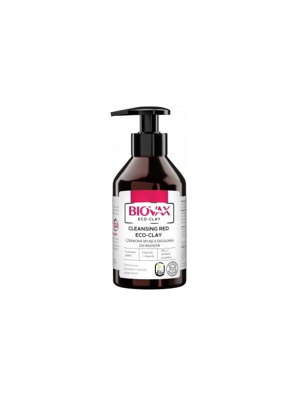 L'biotica BIOVAX ECO-CLAY Czerwona myjąca Ekoglinka do włosów 200 ml