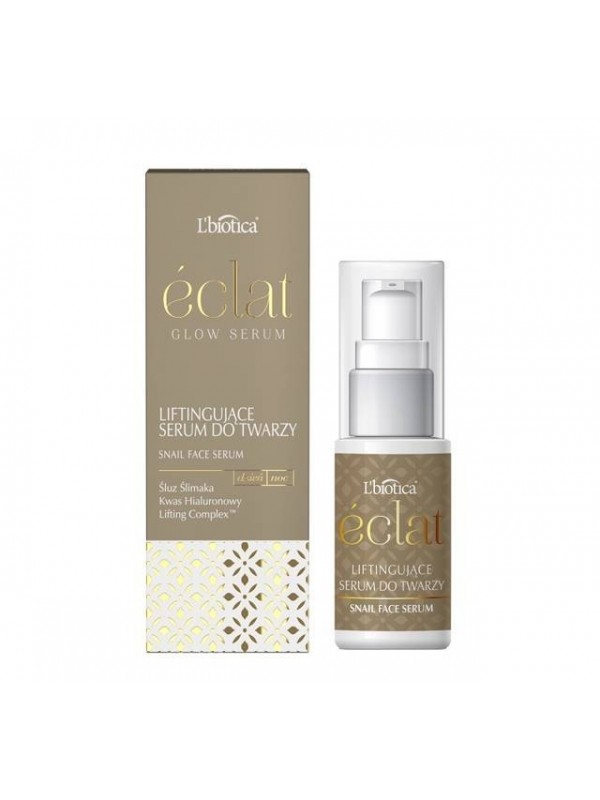 L'biotica Eclat Glow liftingujące Serum do twarzu Śluz ślimaka 15 ml