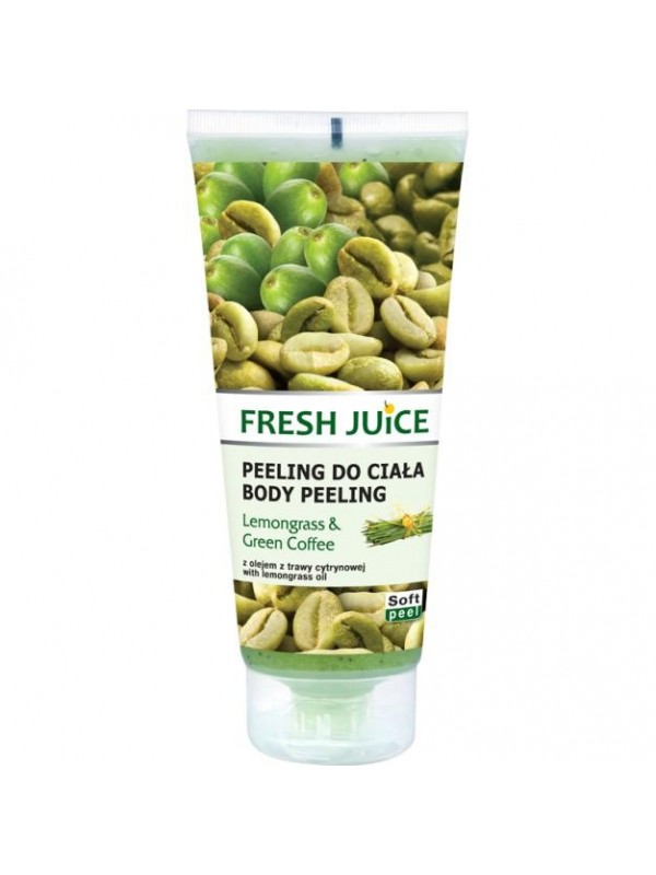 Fresh Juice kremowy Żel peelingujący z Olejkiem z trawy cytrynowej i Zielonej kawy 200 ml