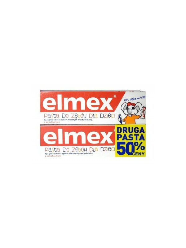 Elmex Pasta do zębów dla dzieci 0-6 lat DUOPACK 2x50 ml