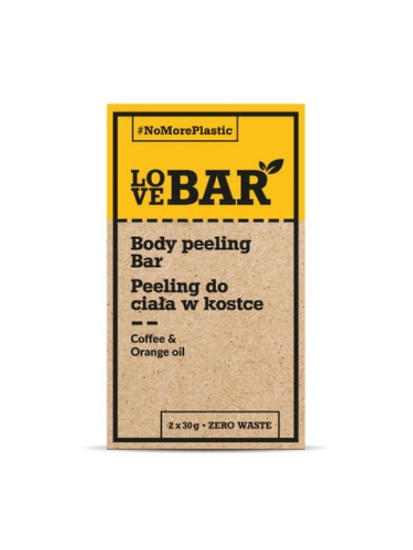 Love Bar Peeling do ciała w kostce Kawa & Olejek pomarańczowy 2x30 g