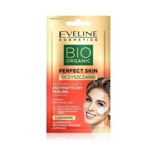 Eveline Bio Organic Perfect Skin rozświetlający enzymatyczny Peeling Gommage 8 ml