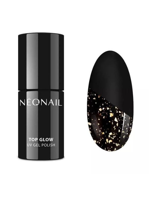 NeoNail Top hybrydowy Top Glow Gold Flakes 7,2 ml