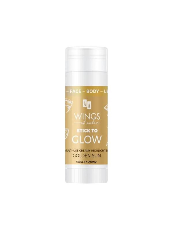 AA Wings of Color Stick to Glow pielęgnujący Rozświetlacz w sticku Golden Sun Sweet Almond