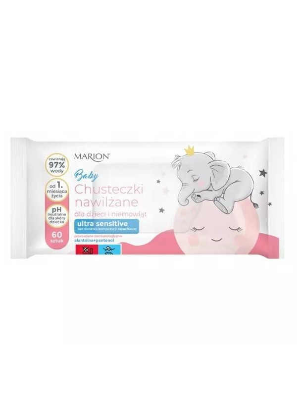 Marion Baby Chusteczki nawilżane Ultra Sensitive 60 sztuk