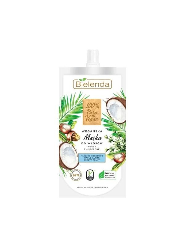 Bielenda 100% Pure Vegan Wegańska Maska do włosów zniszczonych 125 ml