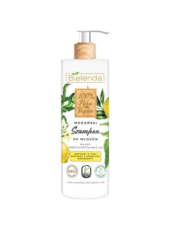 Bielenda 100% Pure Vegan Wegański Szampon do włosów przetłuszczających się 400 ml