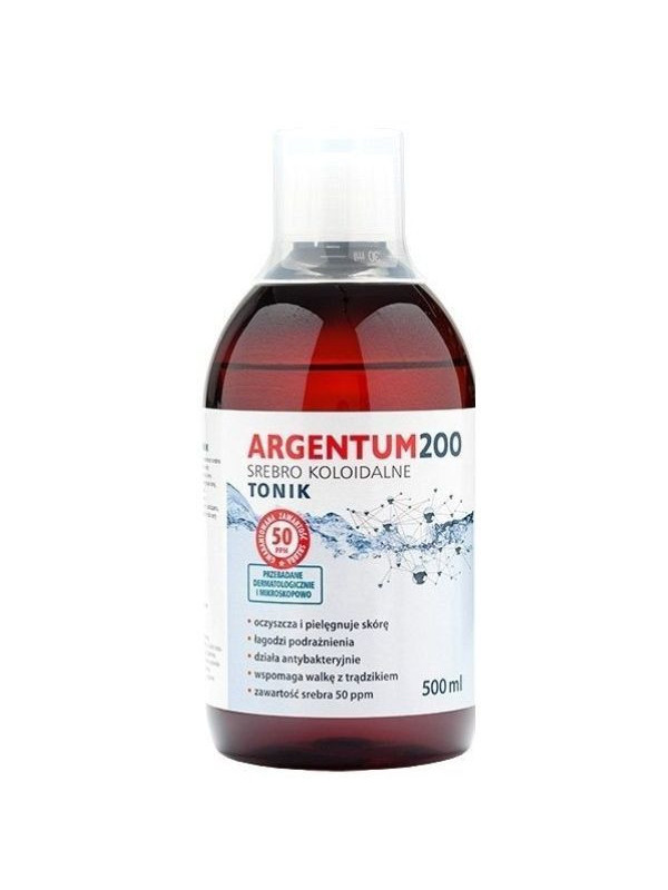 Aura Herbals Argentum 200 Tonik do twarzy 25PPM Srebro Koloidalne 500 ml