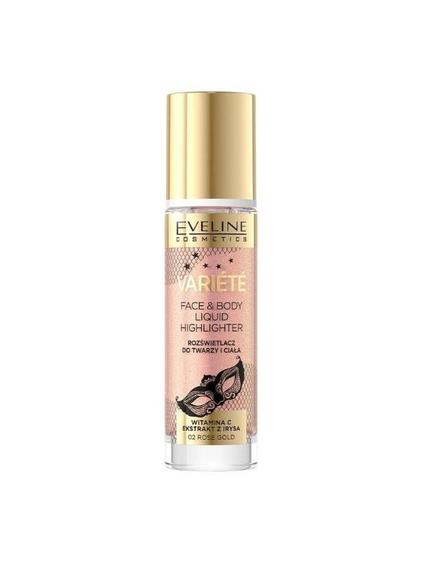 Eveline Variete płynny Rozświetlacz do twarzy i ciała /02/ Rose Gold 30 ml