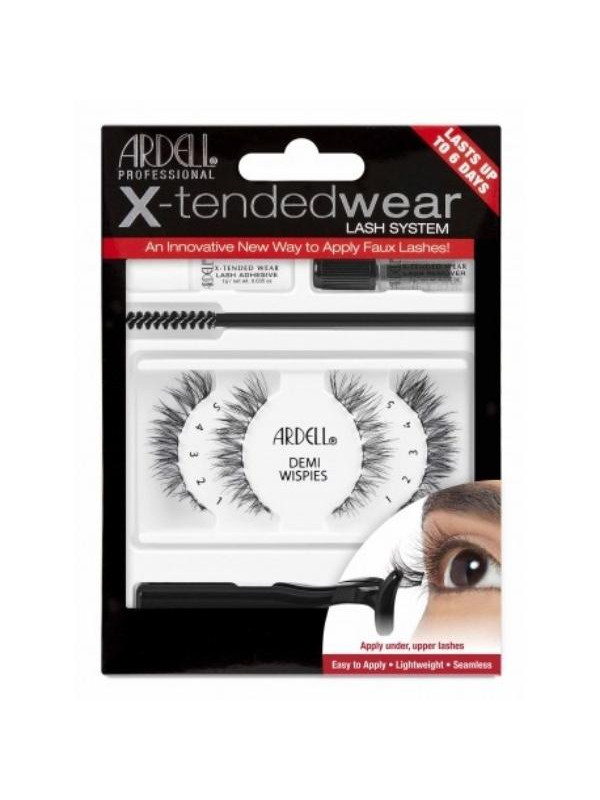 Ardell X-Tended Wear Demi Wispies 2 pary Rzęs + Klej do rzęs 1 g + aplikator 1 sztuka