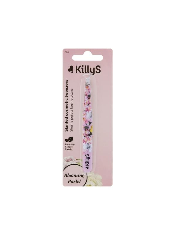 KillyS Blooming Pastel skośna Pęseta kosmetyczna 1 sztuka