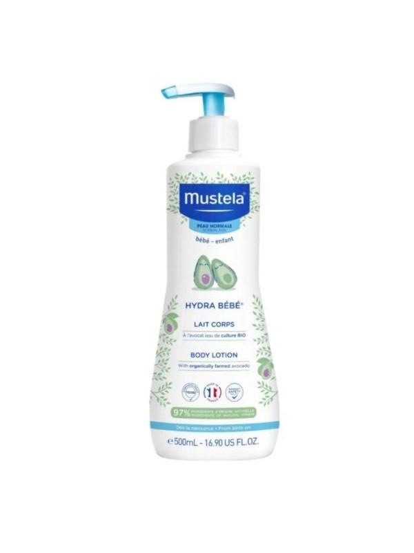 Mustela Hydra Baby nawilżające Mleczko do ciała z organicznym awokado dla dzieci 500 ml