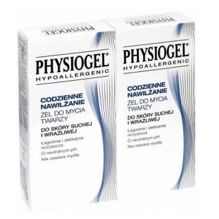 Physiogel Codzienne nawilżenie Żel do mcyia twarzy do skóry suchej i wrażliwej 2x150 ml