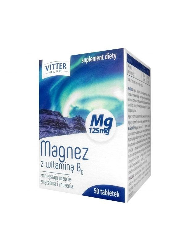 Vitter Blue Magnez z witaminą B6 50 tabletek