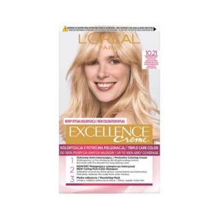 L'oreal Excellence Creme Farba do włosów /10.21/ Bardzo Bardzo Jasny Perłowy Blond