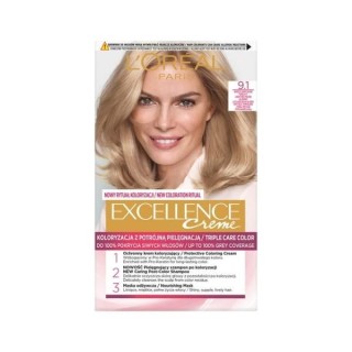 L'oreal Excellence Creme Farba do włosów /9.1/ Bardzo Jasny Blond Popielaty