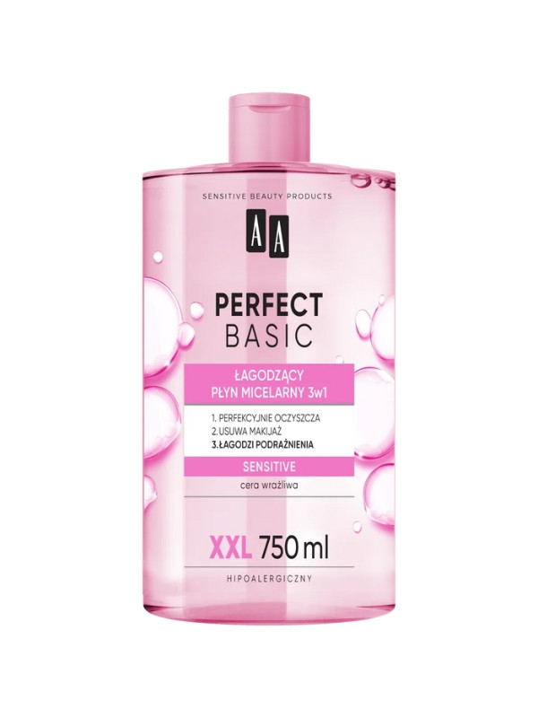 AA Perfect Basic łagodzący Płyn micelarny 3w1 Sensitive 750 ml