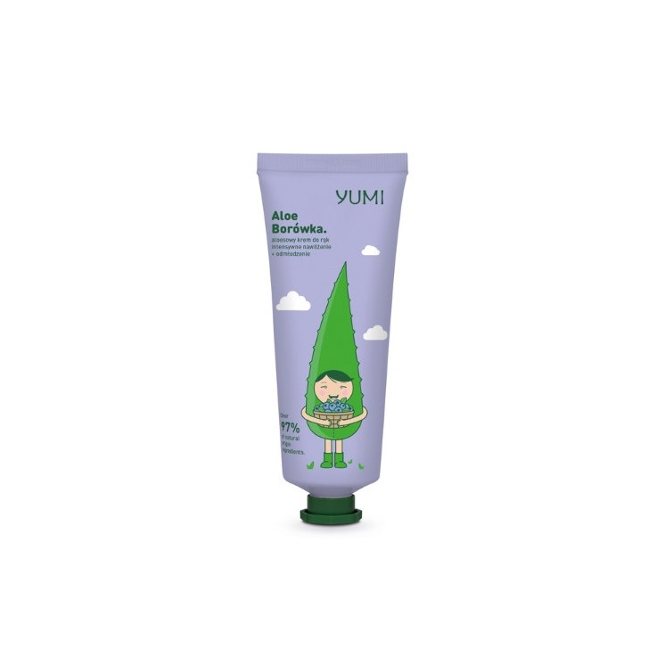 Yumi aloesowy Krem do rak intensywnie nawilżajacy Aloe Borówka 75 ml